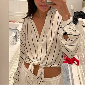 Bella Dahl Striped Blue and White Blouse